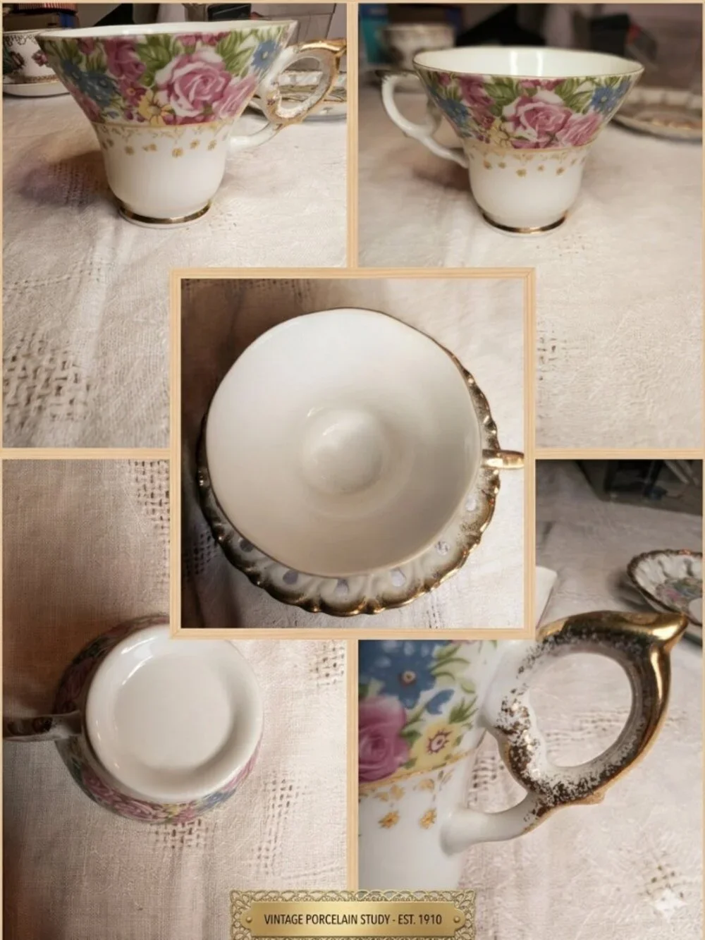 Vintage Royal Ashley Fine China Teacup and Saucer Floral Lattice‎